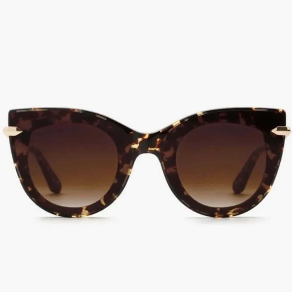 Krewe Laveau Nylon Sunglasses in Zulu 24K with Leopard Sleeve